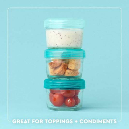 Swig - Aqua 3-Piece Glass Food Storage Set (Small)