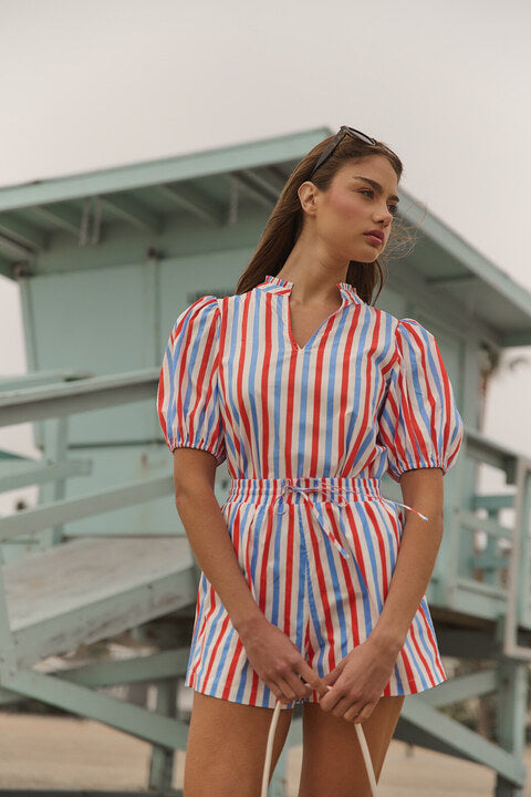 Taliya Drawstring Shorts Stripe