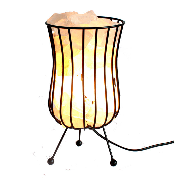 Earthstore® Tall Salt Rock Brazier, WHITE Salt Chunks, Cable & Bulb