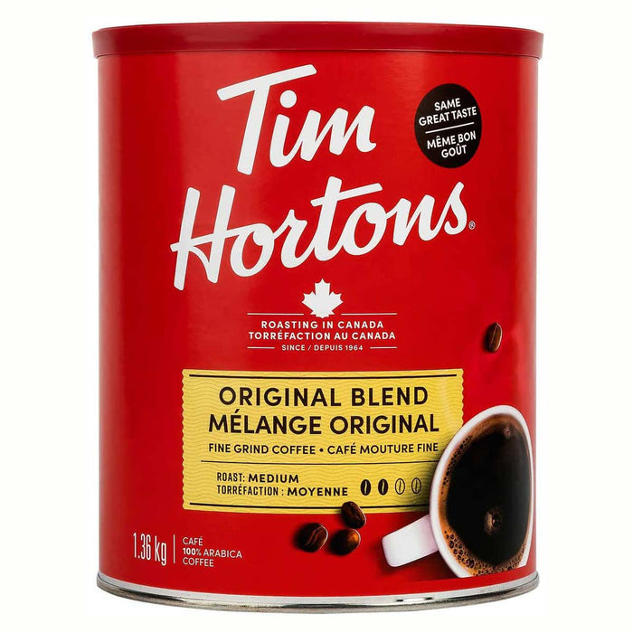 Tim Hortons Coffee, Original Blend,1.36kg 47.97 Ounces Extra Large. Medium Roast. Fine Grind. 100% Arabica (Imported from Canada) - Shoppers-kart.com