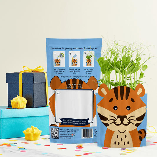 'Toby' Tiger Growable Microgreen Greetings Card