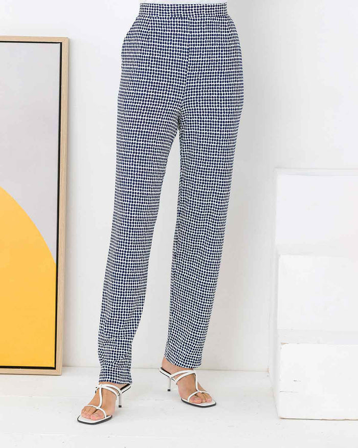 Valentina Patterned Viscose Pull On Trousers - Image 1 - The Classic Boutique