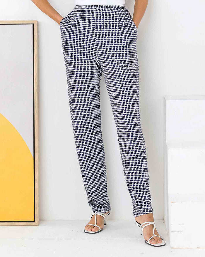 Valentina Patterned Viscose Pull On Trousers - Image 2 - The Classic Boutique