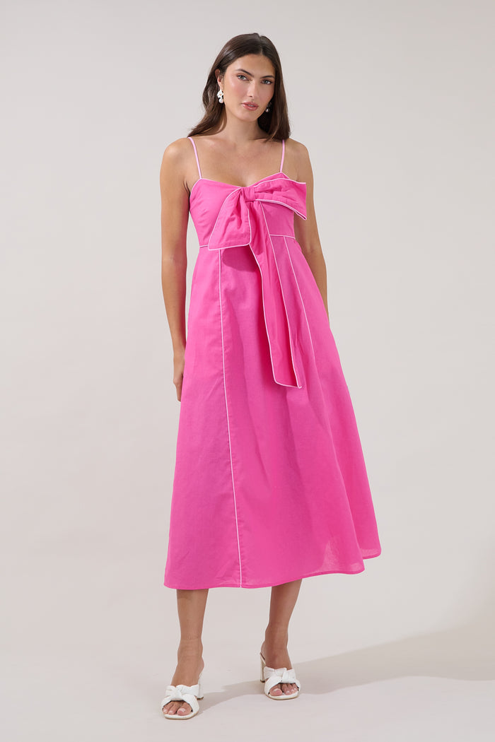Viona Contrast Empire Midi Dress