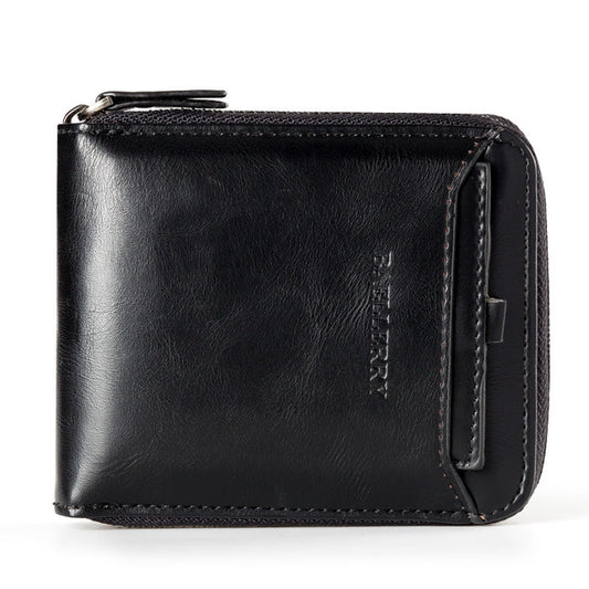 WA261 - Vertical zipper retro wallet