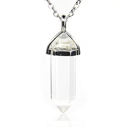 White Whale Natural Healing Reiki Point Chakra Cut Gemstone Pendant Necklace Gift
