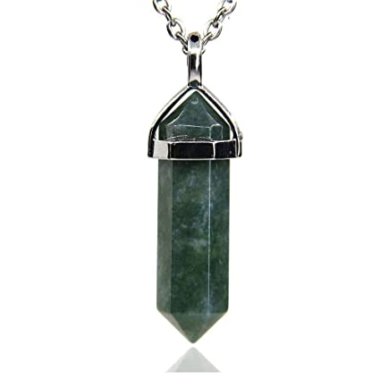 White Whale Natural Healing Reiki Point Chakra Cut Gemstone Pendant Necklace Gift