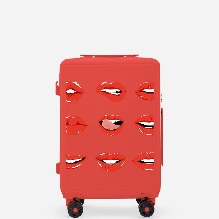 Walizka kabinowa Wings ABS+ 20" Customized  RED LIPS customized