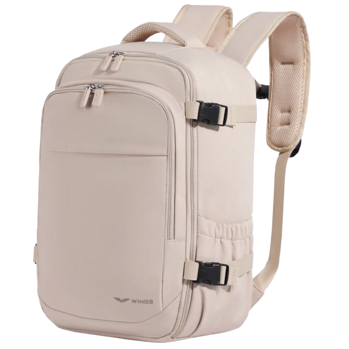 Plecak kabinowy WINGS  bagaż podręczny Ryanair i Wizz Air, lekki plecak podróżny KHAKI CABIN BACKPACK