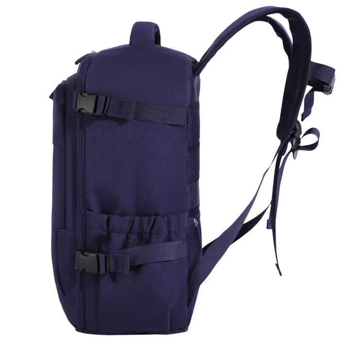 Plecak kabinowy WINGS  bagaż podręczny Ryanair i Wizz Air, lekki plecak podróżny BLUE CABIN BACKPACK