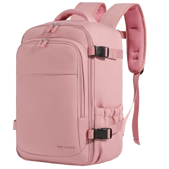 Plecak kabinowy WINGS  bagaż podręczny Ryanair i Wizz Air, lekki plecak podróżny PINK CABIN BACKPACK