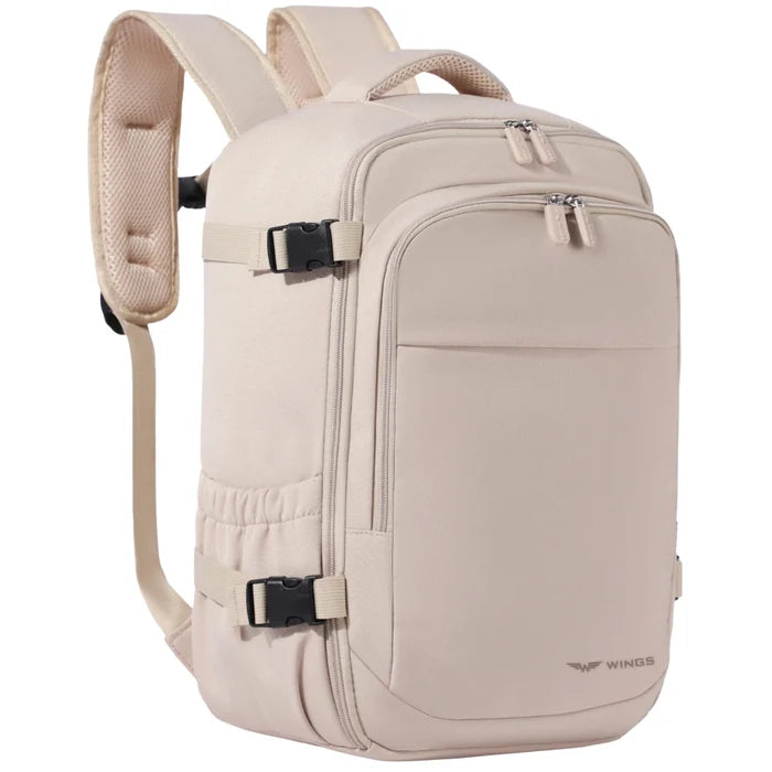 Plecak kabinowy WINGS  bagaż podręczny Ryanair i Wizz Air, lekki plecak podróżny KHAKI CABIN BACKPACK