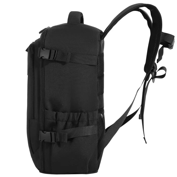 Plecak kabinowy WINGS  bagaż podręczny Ryanair i Wizz Air, lekki plecak podróżny BLACK CABIN BACKPACK