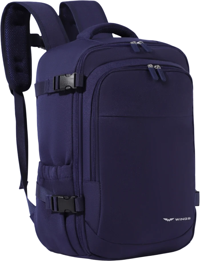 WINGS cabin backpack carry-on luggage for Ryanair and Wizz Air, lightweight travel backpack BLUE