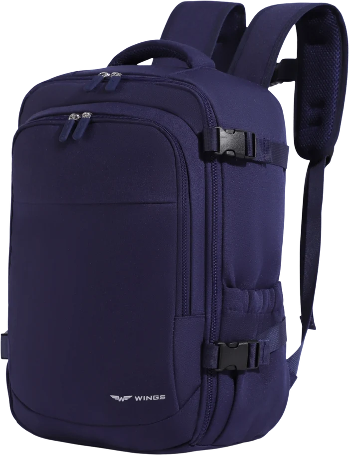 WINGS cabin backpack carry-on luggage for Ryanair and Wizz Air, lightweight travel backpack BLUE