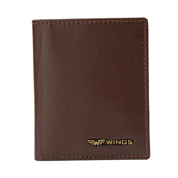 WINGS Cardholder ze skóry naturalnej Brown LEATHER COLLECTION