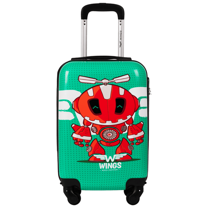 WALIZKA KIDS KABINOWA TWARDA WINGS GREEN ROBOT XS 18" KIDS COLLECTION