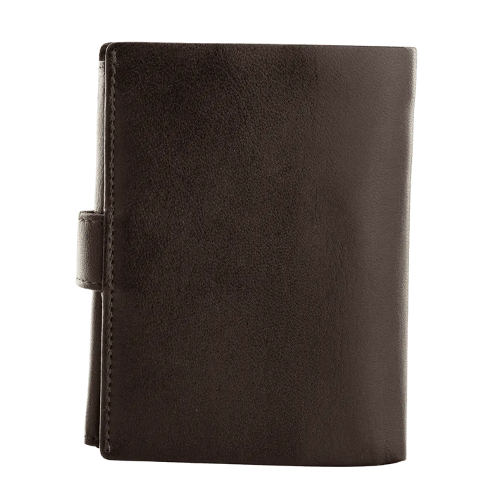 WINGS Męski portfel ze skóry naturalnej zapinany Brown LEATHER COLLECTION