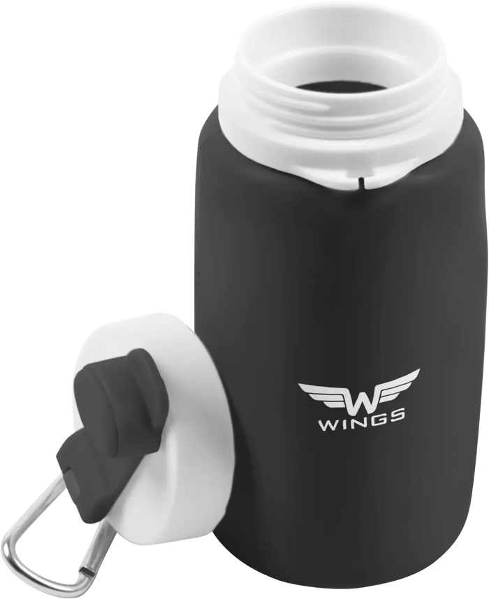 WINGS Butelka podróżna BIDON 550ml BLACK TRAVEL MUST HAVE