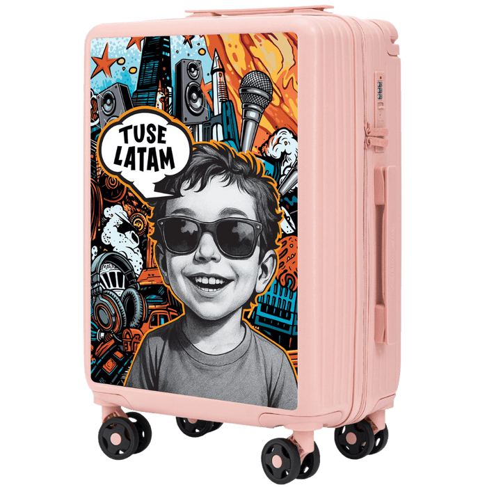 Walizka kabinowa Wings  x TUSE Customized 20" BOY SOFT PINK customized