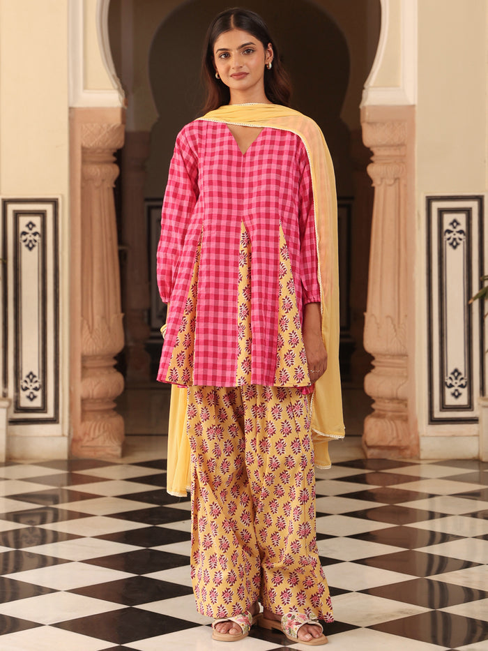 Women’s Cotton Kurta and Farshi Salwar with Dupatta