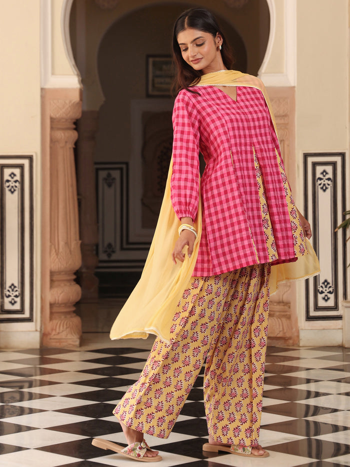 Women’s Cotton Kurta and Farshi Salwar with Dupatta