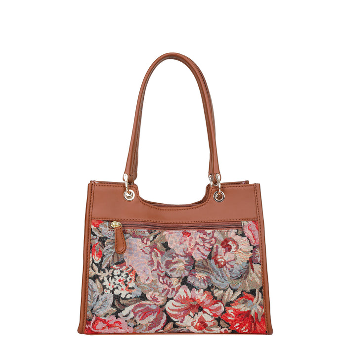 Women’s floral tapestry vegan?leather crossbody satchel for travel, office, work, and daily use — Canada & USA