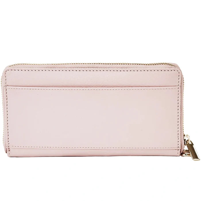 Damski portfel skórzany z paskiem na nadgarstek WINGS PINK LEATHER COLLECTION