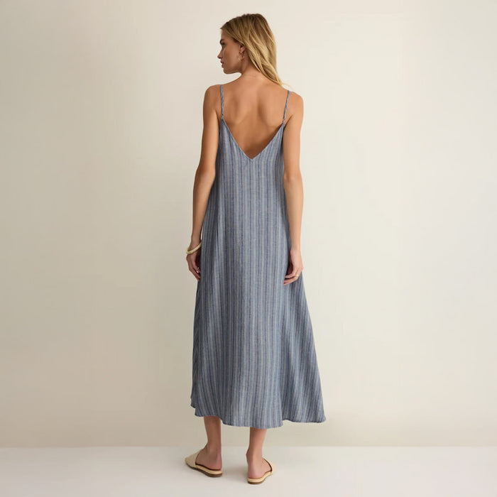 Z Supply Women's Sandcomber Striped Linen Midi Dress