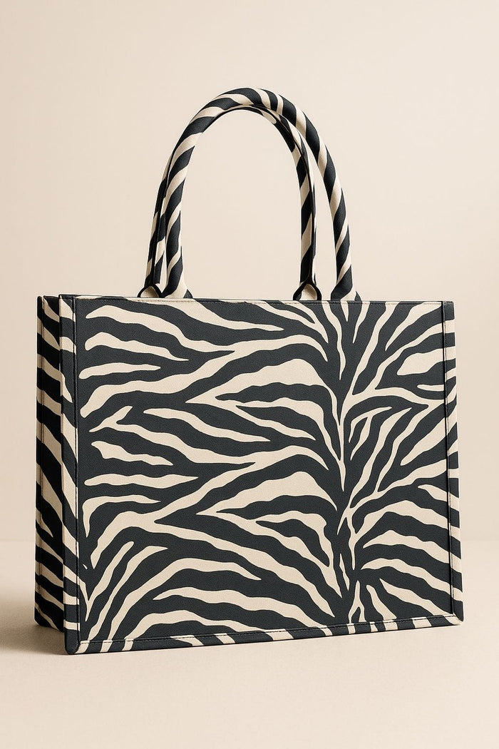 Zebra Print Tote Bag Large