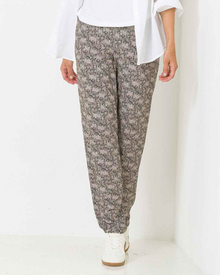 Zelda Patterned Viscose Pull On Trousers - The Classic Boutique