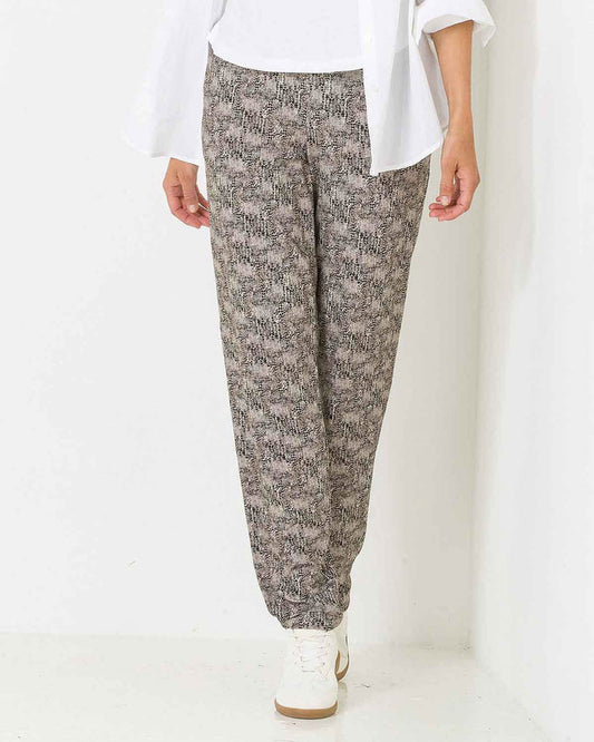 Zelda Patterned Viscose Pull On Trousers - The Classic Boutique